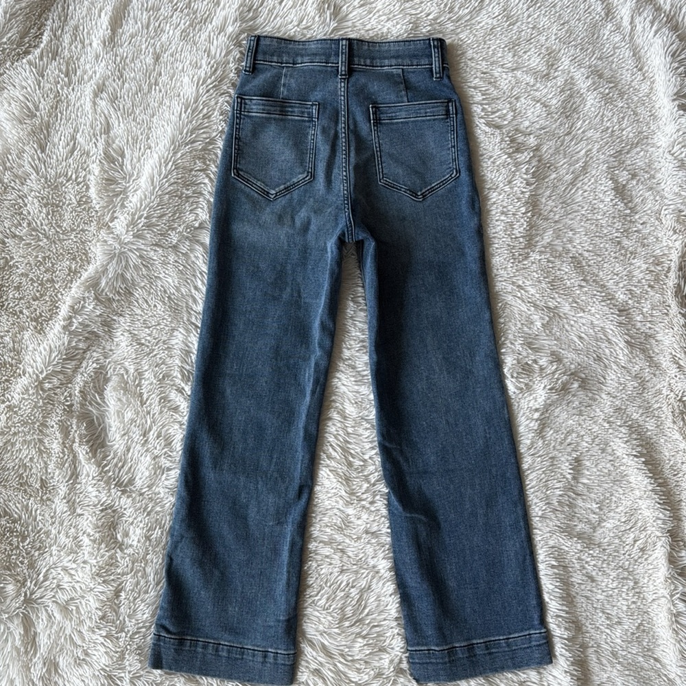 FAHERTY wide leg jean stretch terry patch pocket ankle pant  size 24 - Picture 2 of 13
